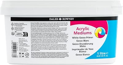 Daler Rowney System3 1L Gesso Primer for Acrylics – White, UK Made