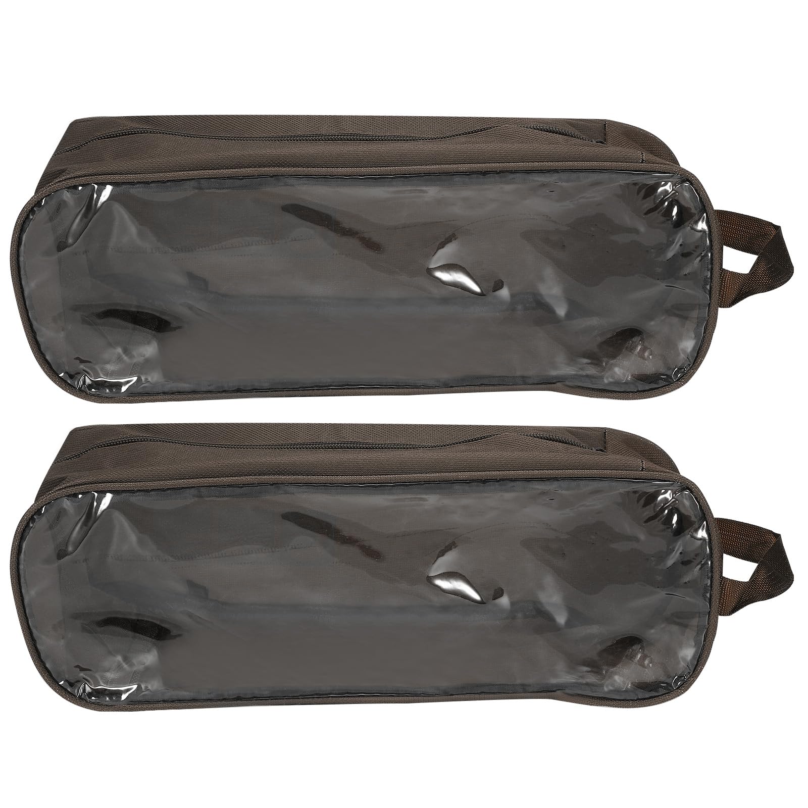 PATIKIL Golf Shoe Bags, 2 Pack Portable Sports Shoe Organizer Bag Breathable Zippered Shoe Bags for Sports Gym Travel, Brown