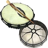 New Age Source Bodhrn, Natural Animal Skin Frame Drum, 10 Inches, Unfinished, Comes with Stick