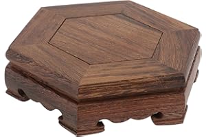 Generic Hexagonal Wooden Flowerpot Display Stand Hexagon Pedestal Base for Indoor Artware Decorative Plant