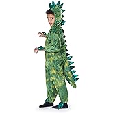 Dress Up America Kids T-Rex Costume – Green Dinosaur Jumpsuit w/Hood & Tail – Toddler & Youth Sizes for Halloween & Play