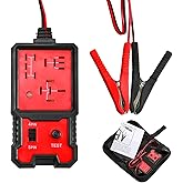 Automotive Relay Tester, 12V Electronic Battery Tester Checker for Car Automotive Voltage Repairing with Storage Bag
