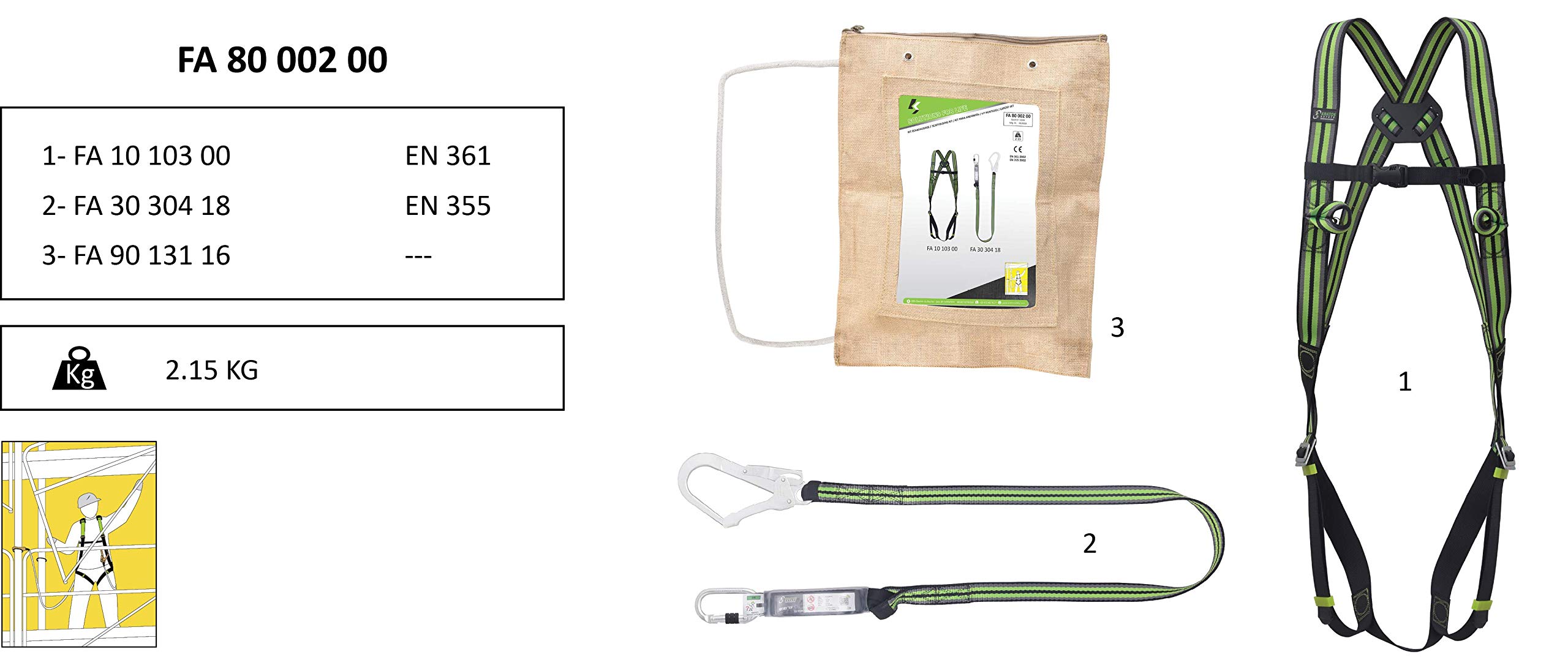 Buy Scaffold Harness Kit Full Body Safety Fall Arrest with Shock