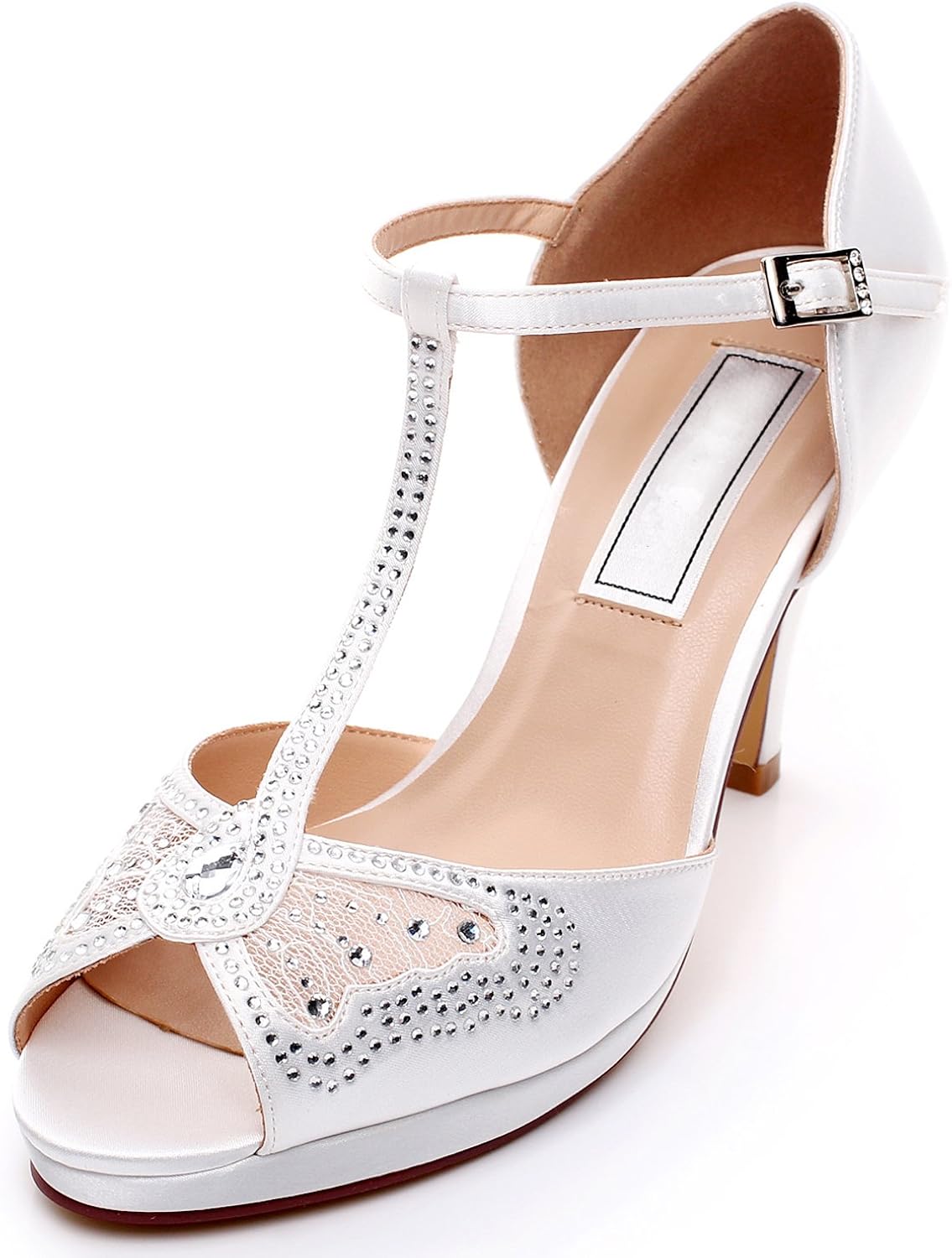Yooziri Sandals For Women Wedding Shoes With Silver Rhinestone And