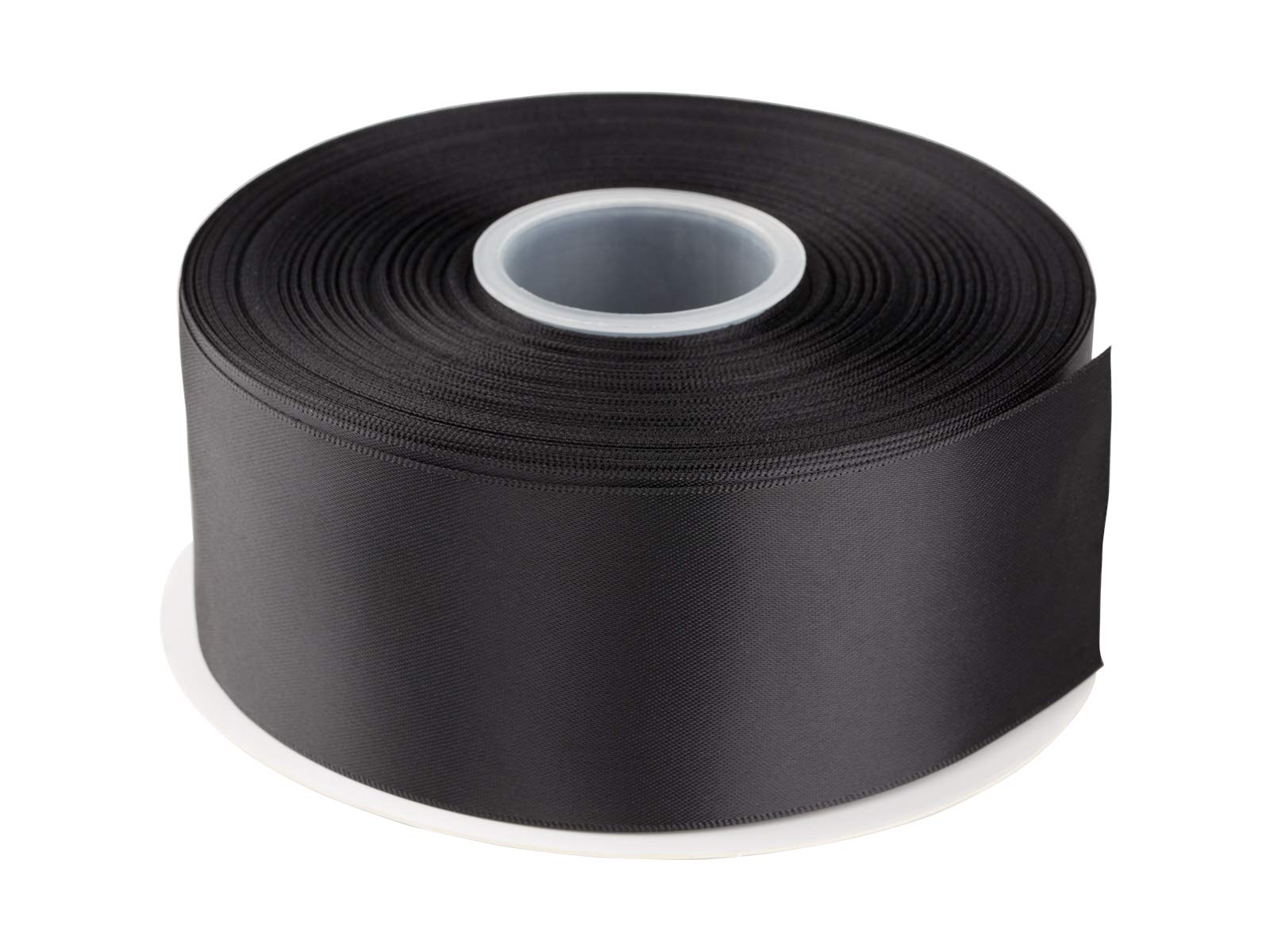 AVANAVA 50mm Wide Double Face Satin Ribbon - 45 Meters (030-Black)