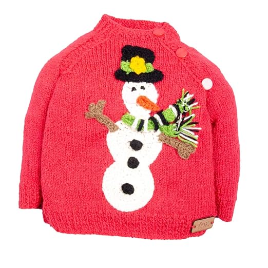 Hopscotch The Original Knit Baby Boys Wool Snowman Applique Face Sweater for Your Little One