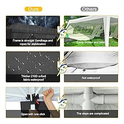 TOOLUCK Canopy 10x30 Pop Up Canopy Tent with 8
