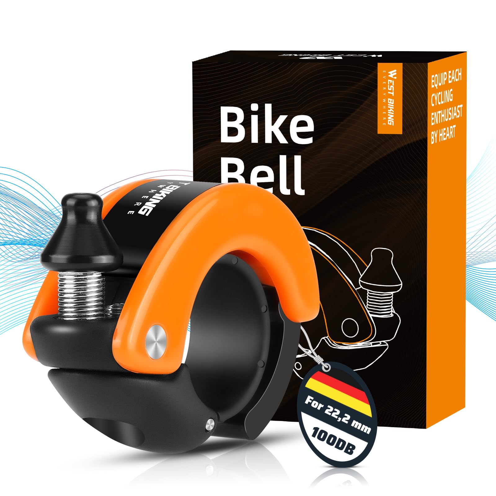 ICOCOPRO Bike Bell - 100DB Bicycle Bell with Loud Crisp Clear Sound - Bicycle Bell Adult Kids for 22.2mm Bike Handle - Bike Bells for Road Mountain Bikes Scooter