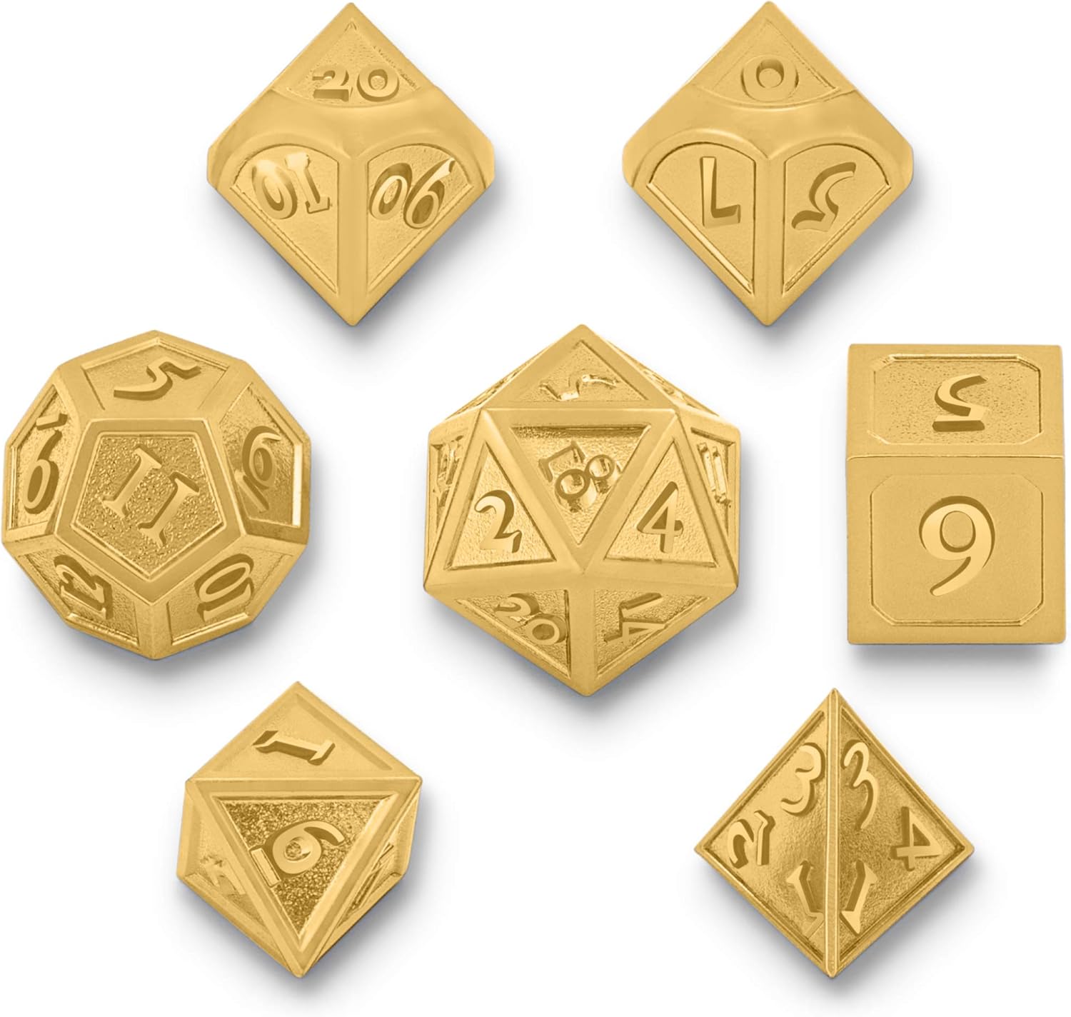 TitanShield Solid Gold Polyhedral Dungeons and Dragons D&D