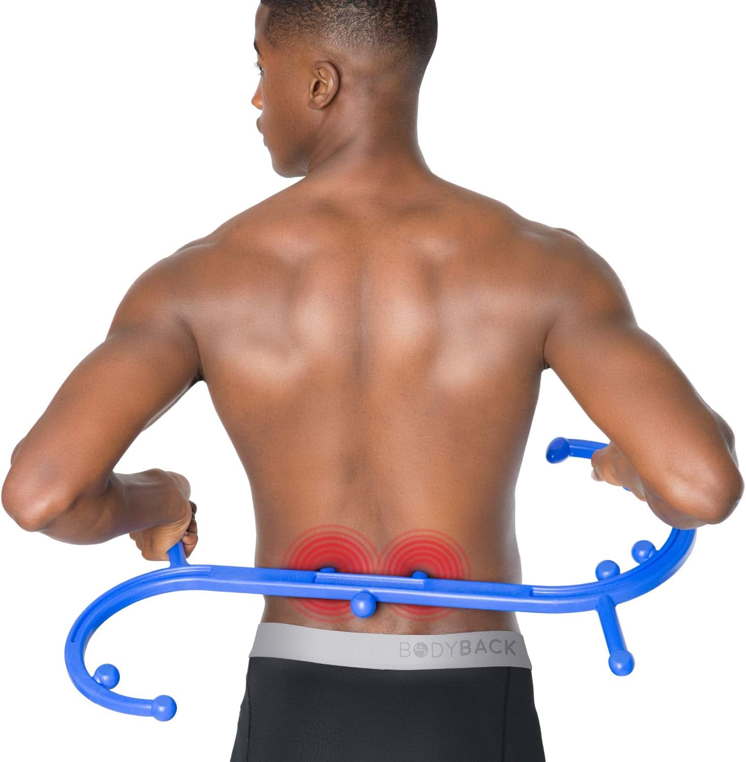 Body Back Buddy Classic - Trigger Point Back Massager, Full Body Muscle Pain Relief, Handheld Massage Stick, Massage Cane, Instructions Included (Blue Marbled): Health & Personal Care