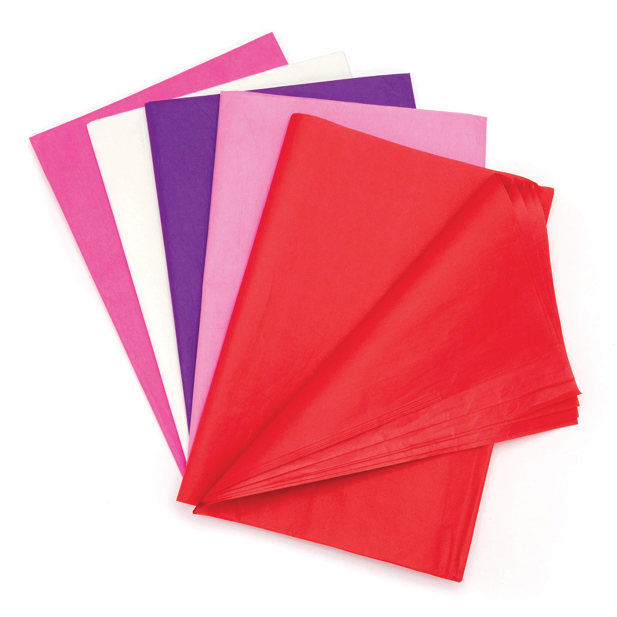 Baker Ross AW118 Red Pink & Purple Tissue Paper Value Pack, Perfect for All Arts and Crafts Projects, Ideal for Classroom Work, Home Activities and Craft Group Tasks (Pack of 25)