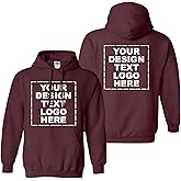 PuffinCraft Custom Hoodie Adult Youth Print Your Own Text Image Logo or Design on Front & Back Personalized Hooded Sweatshirt