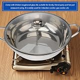 Stainless Steel Dual Hot Pot Divider Glass Lid Induction Cooker 28cm view 5