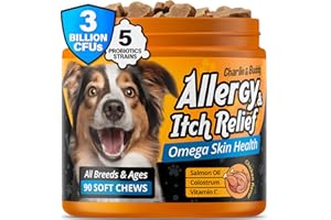 CHARLIE & BUDDY Dog Allеrgy Relief Chews, Immunе Support & Itсh Rеlief for Dogs, Skin and Coat Supplements with Omega 3 Fish Oil, ACV, Vitamin C, & Probiotics for Dogs, 90 Soft Chews, Chicken Flavor, Wrap