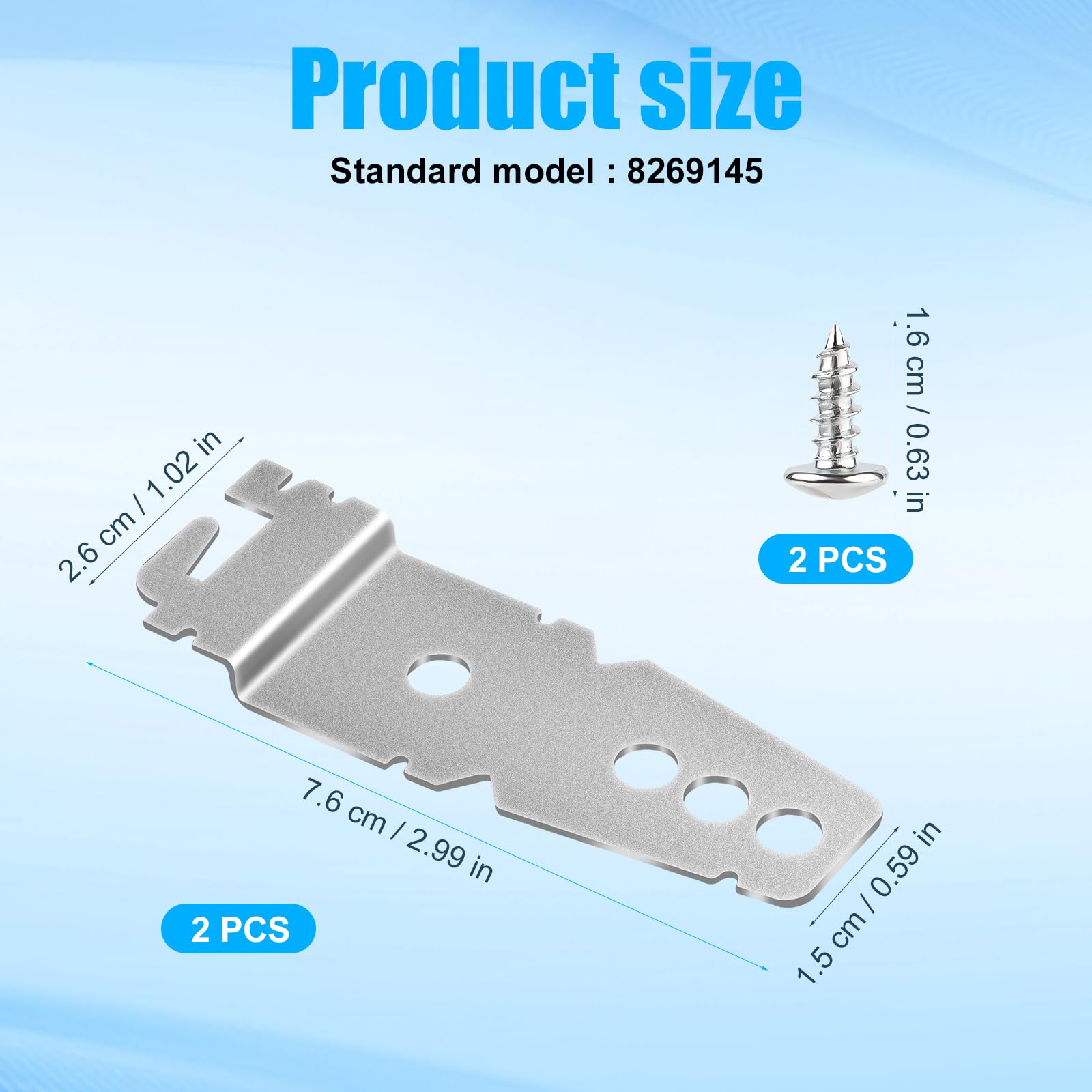 2pcs Dishwasher Mounting Bracket for, Under Counter Dishwasher Clips Universal 8269145 Dishwasher Bracket for Granite Countertop with Screws Compatible with GE Samsung