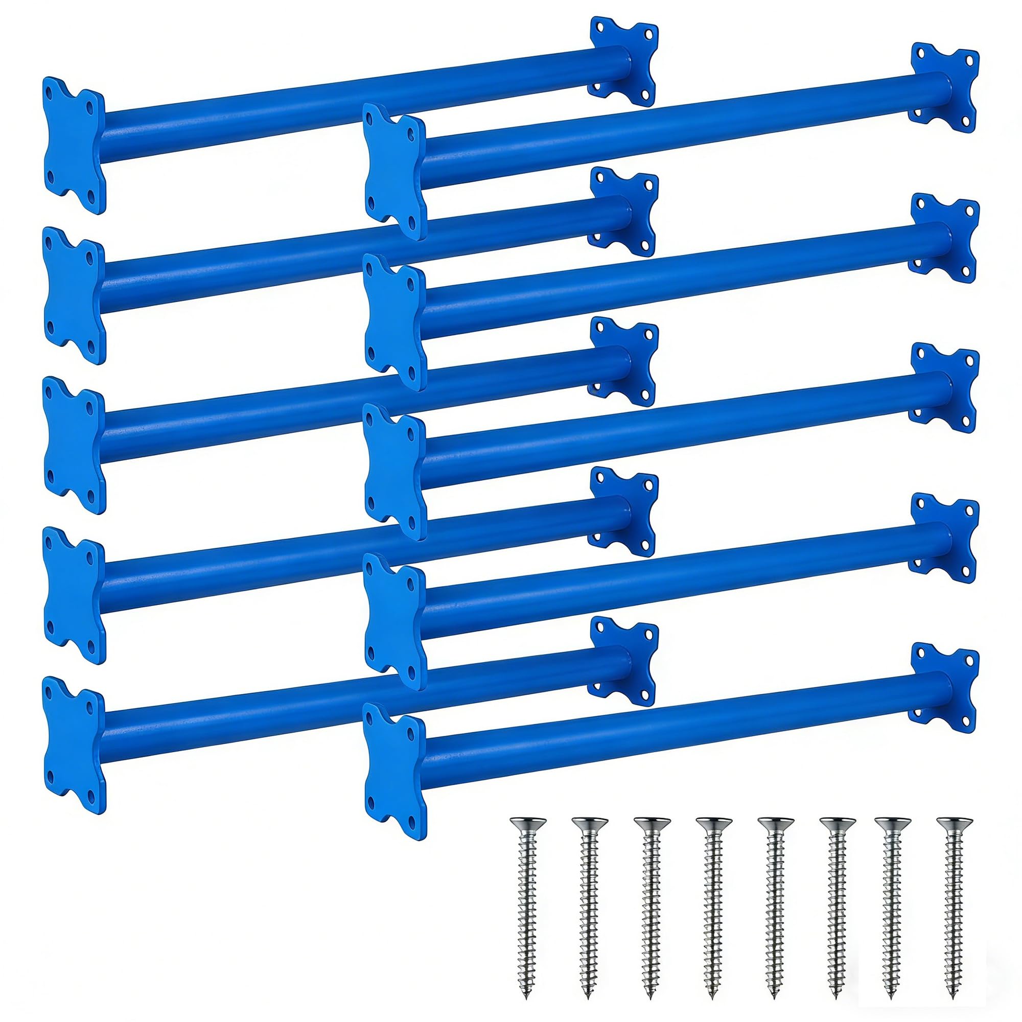 Photo 1 of YOVXKAN 16.5 Inch Heavy Duty Steel Monkey Bars, 10 Pack Metal Ladder Rungs for Backyard Playground Swing Set, Indoor Outdoor Children Climbing Accessories (Blue)