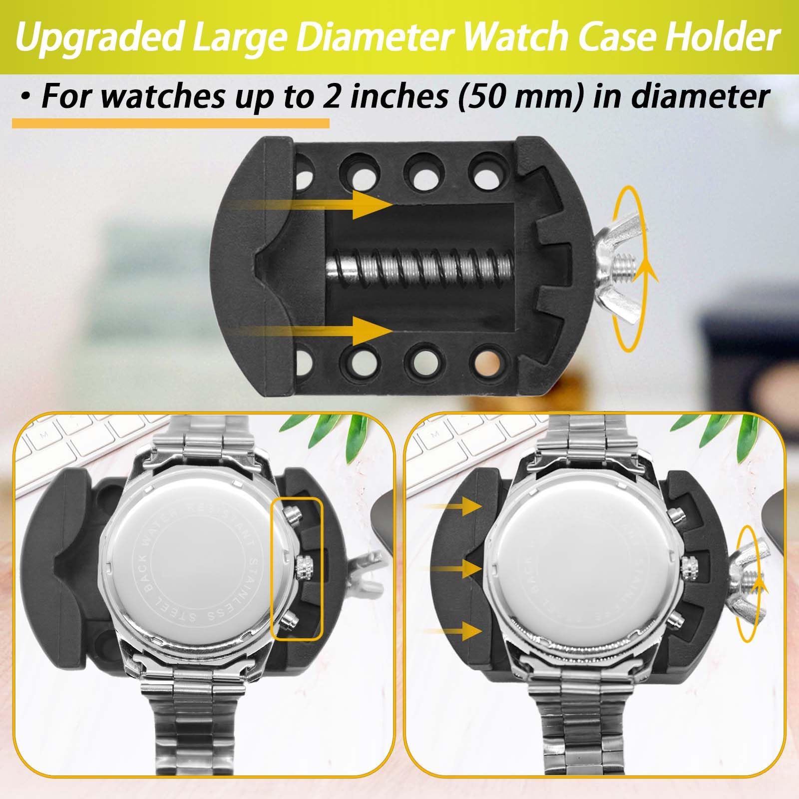 GLDCAPA Watch Battery Replacement Tool, Watch Repair Kit, Watch Link Removal Kit, Watch Screwdriver, Watch Holder, Spring Bar, Tweezers with 60pcs Watch Batteries