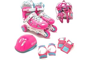 Chicago Skates Adjustable Pink Rollerblade Combo Set, Size J10-J13