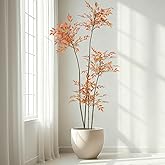 Giegxin 6ft Faux Bamboo Tree Indoor Artificial Nandina Tree Realistic Large Fake Plants Potted Planter Tall Foliage Floor Plant for Home Office Corner Room Decor Greenery Housewarming Gift (Red)