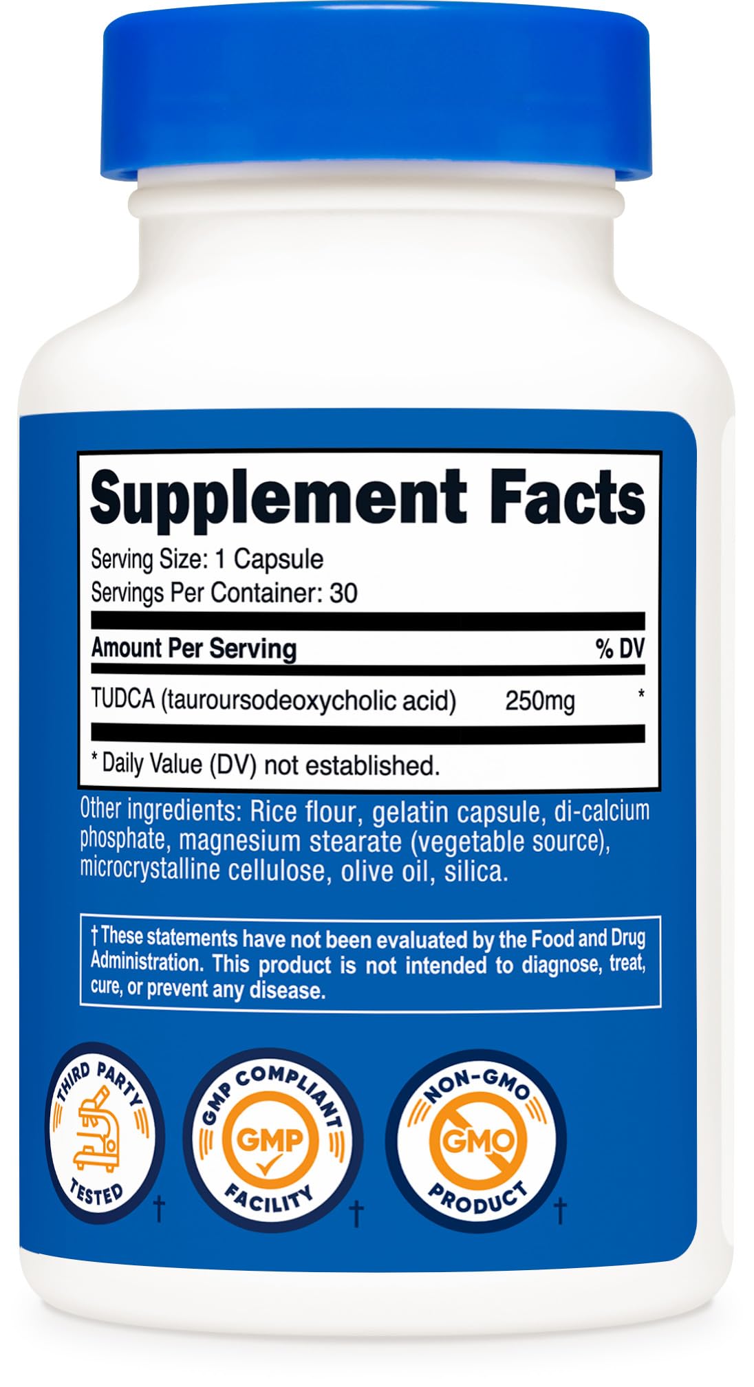 Nutricost Tudca 250mg, 30 Capsules (Tauroursodeoxycholic Acid) - Gluten Free, Non-GMO
