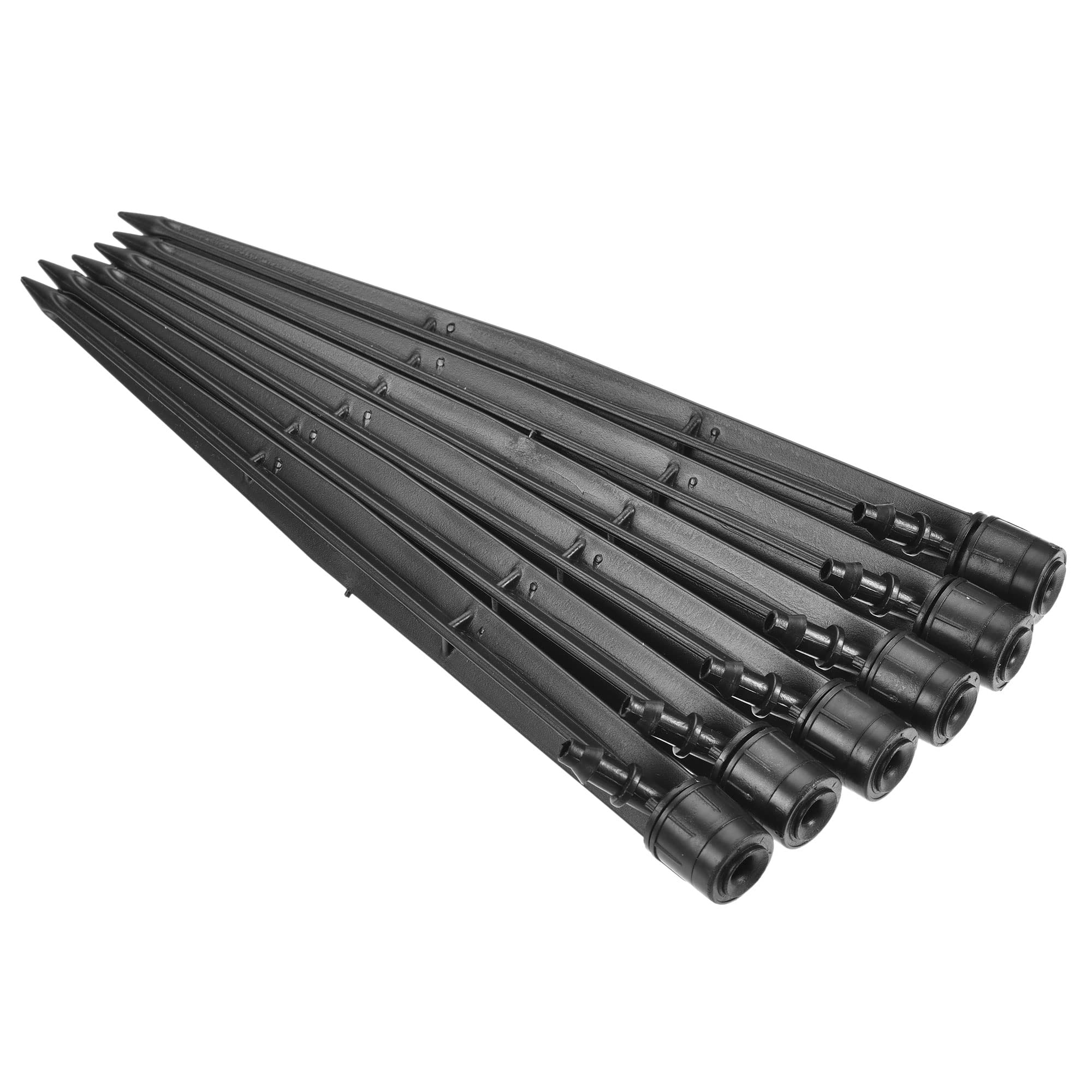 M METERXITY 50 Pack Drip Emitters - Garden Lawn 360 Degree Irrigation Dripper Sprinklers with Stakes Apply to Watering System (180mm Black)
