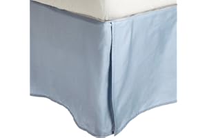 100% Brushed Microfiber Bed Skirt, Twin XL, Light Blue, Wrinkle Resistant, Pleated Corners