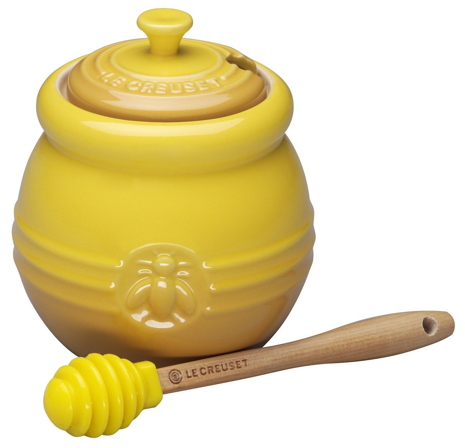 Le Creuset Stoneware Honey Pot and Dipper, Dijon, 91017200700000