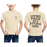 KEEVICI Boys Christian Graphic Tees Cross Jesus God Religious Shirts for Kids Faith Bible Verse Cotton Inspirational T Shirt