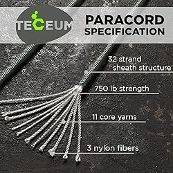 TECEUM Paracord Type IV 750 lb Dark Grey – 100 ft