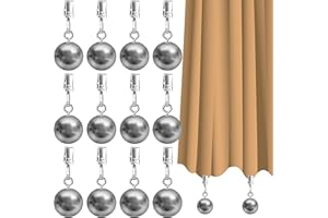 YTESEERY 12 Pack Heavy Duty Curtain Weights for Outdoor Indoor, Stainless Steel Drapery Clips Keepping Curtain Panel Straight, Keep Shower Curtains from Waving, Weigh Down Sun Curtain Tablecloth Garden Flag