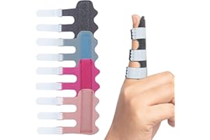 RonJea 4 Pcs Upgraded Trigger Finger Splint: Trigger Finger Brace Support with 3 Adjustable Fixing Belt, Finger Straightener for Middle/Ring/Index/Pinky/Thumb, Fits for Broken/Straightening/Arthritis