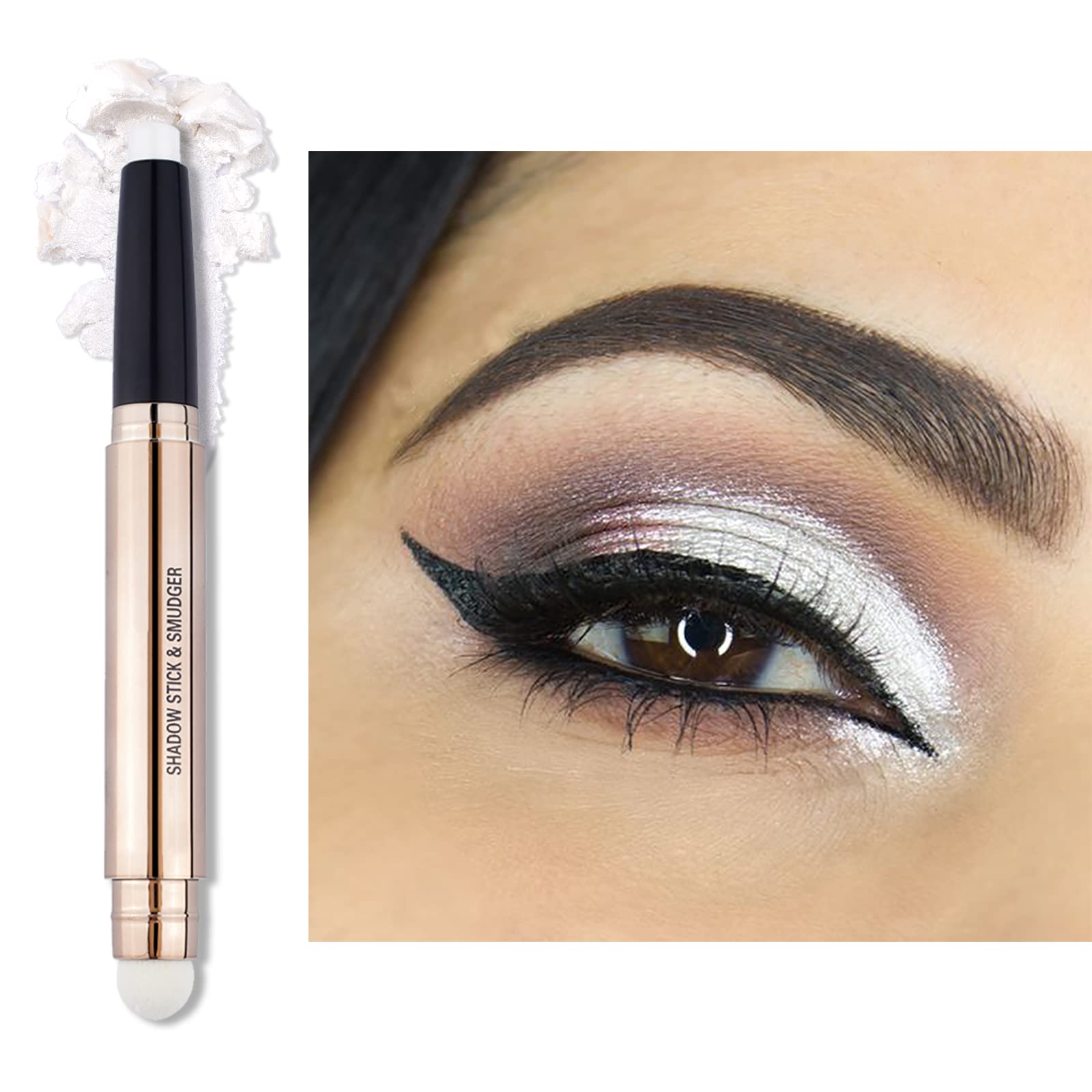 Erinde Shimmer Eyeshadow Stick - Pearlescent Cream Eyeshadow Pencil for Eye Makeup 01#