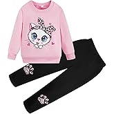 Little Girls Unicorn Outfits 2 Piece Kids Ruffle Sleeve Sweatshirt + Leggings Fall Leopard Clothing Sets 2-10 Years Old
