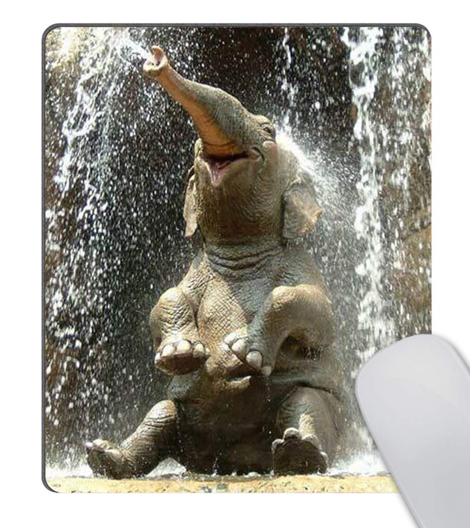Wasach Elephant Happy Large Mousepad Mouse Pad Great Present Idea 9.5 X 7.9 Inch (240mmX200mmX3mm)