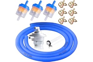ORAEVY Gas Fuel Filter Hose Tube Line+Gas Fuel Switch Pump Valve Petcock fit for GY6 50cc 150cc 139QMB 157QMJ Scooter ATV Motorcycle TaoTao Twister Trailmaster Manco Tomberlin Go Kart Moped