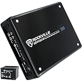 Rockville Krypton-M1 Mono Car Amplifier, 2000W Peak / 500W RMS, 1 Ohm | Bass Knob with Clipping Indicator, Digital Voltage Display, Bass EQ, Subsonic Filter, Class D, MOSFET Power Supply