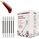 100-count Disposable Povidone Iodine Swabs, Iodine Cotton swabs, Iodine swabsticks, Wound Care, Gentle Care and Emergency Care for The Whole Family.