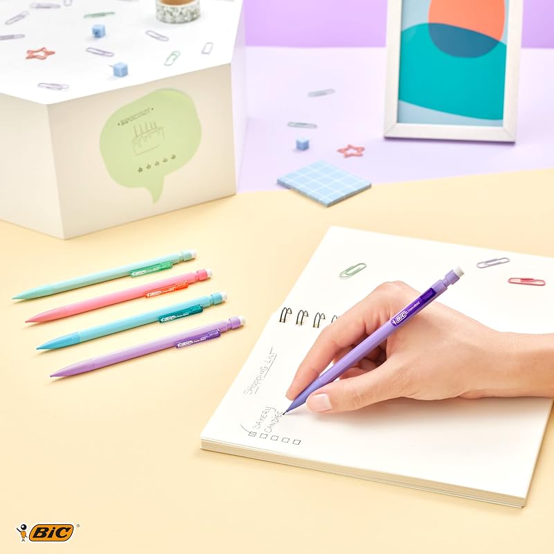 Kit d’écriture Pastel avec Feutres double pointe, Porte-mines, Surligneurs et Feutres d'écriture - Corps et Encres Pastel Assortis, Pack de 23