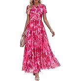 BTFBM Summer Dresses for Women 2026 Formal Short Sleeve Floral Homecoming Dress Maxi Wedding Guest Vacation Outfits