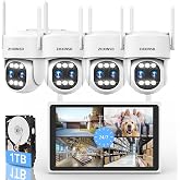 ZHXINSD Dual Lens 4MP+4MP 10X Zoom Wireless Security Camera System with 10&rdquo; Monitor, 24/7 Record PTZ Cameras for Outdoor/Indoor Home Security, Auto Tracking, 4K NVR with 1TB HDD, No Monthly Fee