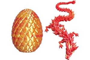 YANZHE Dragon Egg ,Dragon Egg Fidget Surprise Toy with 3D Printed Dragon, Dragon Eggs with Dragon Inside Fidget Toy, 12" Dragon and Dragon Egg Toy Gifts for Autism and ADHD. (Laser Red)