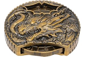 Generic 7 in 1 Metal Spinner Dice Luxury Tabletop Game Set for RPG Fans Zinc Alloy Dragon Style DND Dice with Storage Box (Br