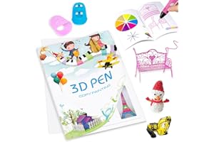 3D Pen Printing Drawing Book, Reusable Colored 40 Pattern Thick Paper Templates with Two Clear Plate, 3D Painting Graffiti St