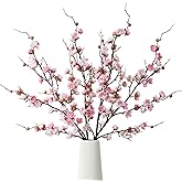 YOUNGLEAVES 4 Pcs Cherry Blossom Branches Artificial Flowers for Spring Decor, 40 Inch Realistic Faux Flowers Long Stem Cherry Blossom for Indoor Home Wedding Party Table Centerpiece (Pink)