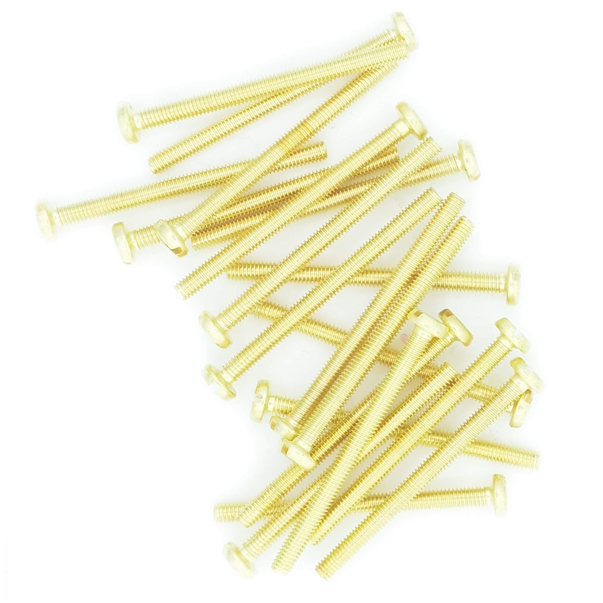 M3 x 6 (3mm x 6mm) Slot Pan Machine Screw (Bolt) - Brass (Pack of 20)