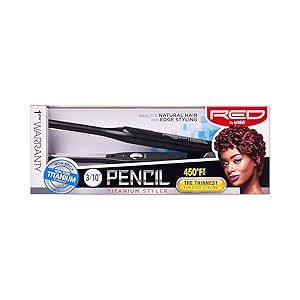 Kiss Products Red Titanium 3/10 Inch Pencil Flat Iron, 1.01 Pound