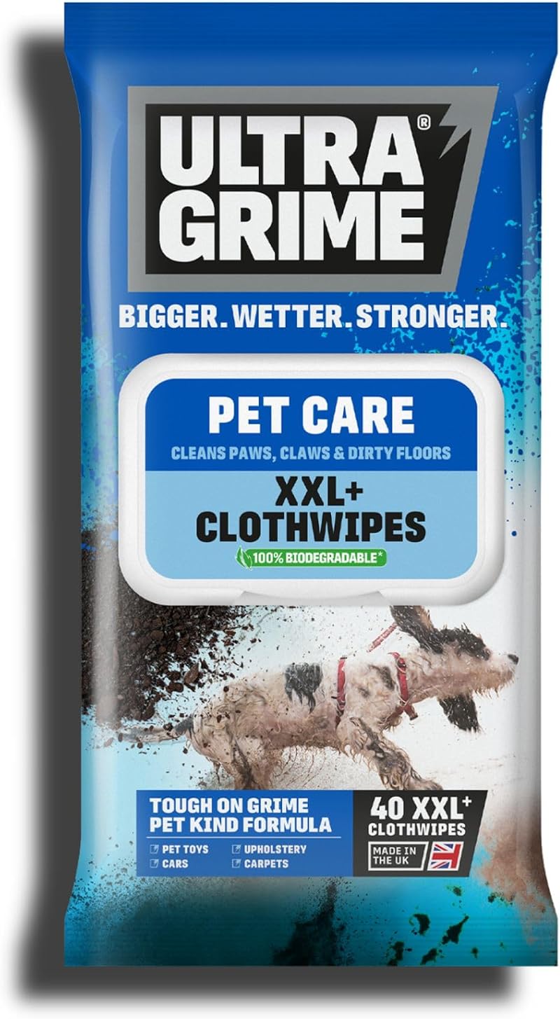 UltraGrime Ultra Large Pet Wipes for Dogs & Cats - Pack of 40