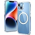 FNTCASE for iPhone 14 Phone Case: for iPhone 13 Phone Clear Case Magnetic Military Grade Drop Protection Anti Yellowing Cell Phone Cover - Rugged Shockproof Protective Bumper(Clear)