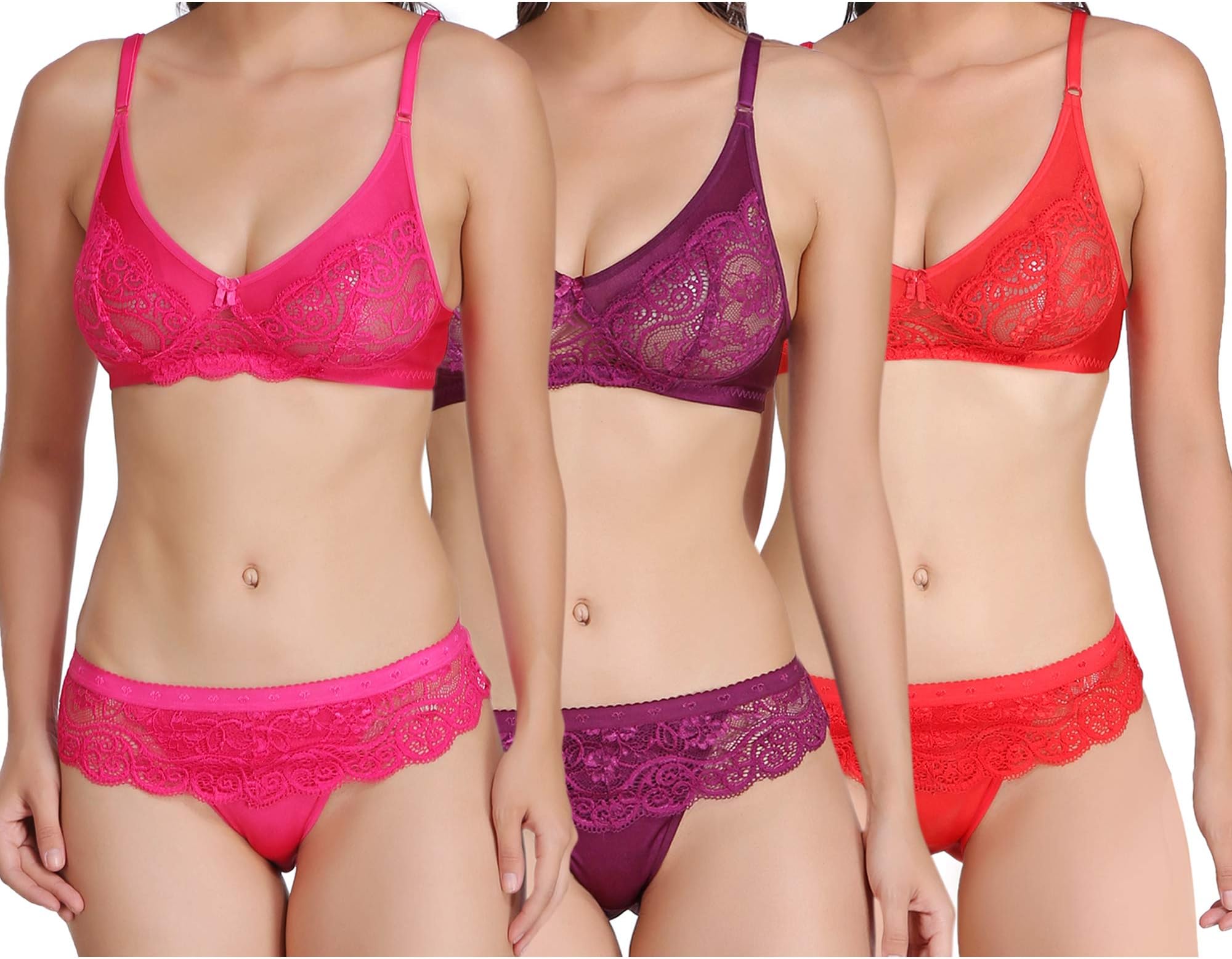 Yes Beauty Women's Lycra Lingerie Set -Set of 3