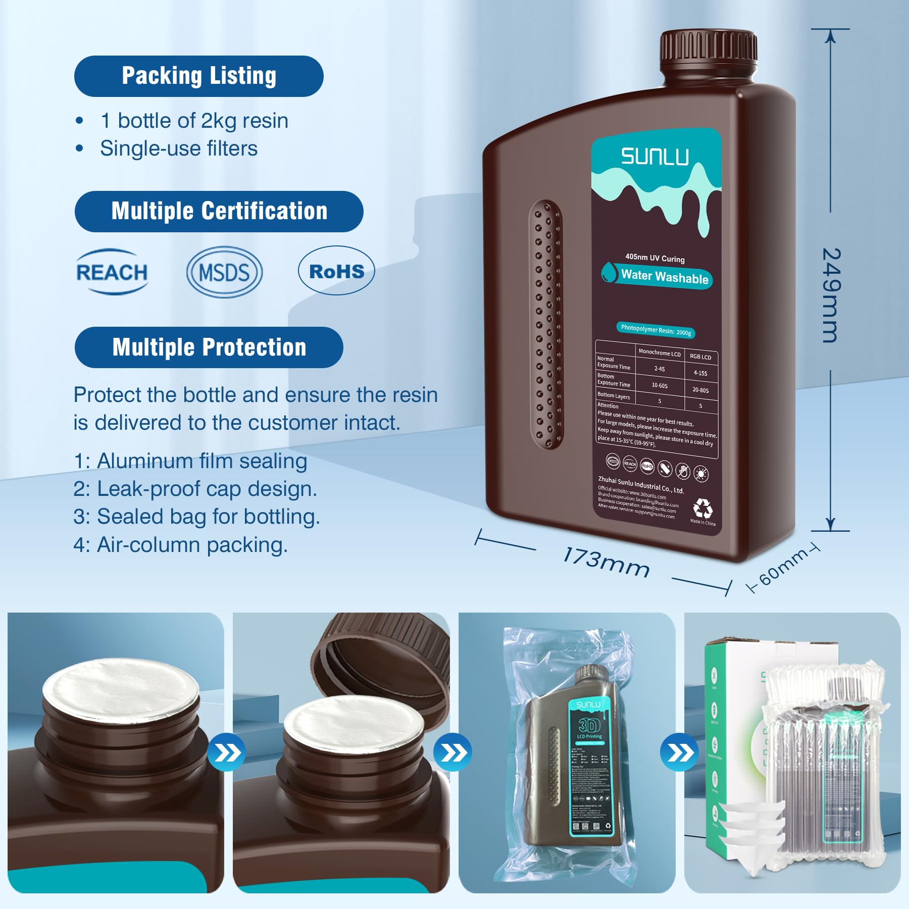 Mua Water Washable Resin 2000g, Fast Curing 3D Printer Resin for LCD ...